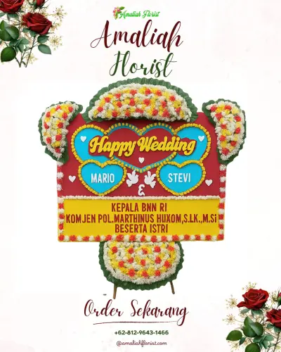 Karangan Papan Bunga Pernikahan di Sebatu